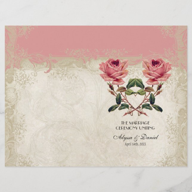 Lámina Lace de Rosa de estilo barroco (Anverso)