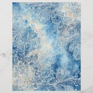 Lámina Lacy Blue Scrapbooking Paper