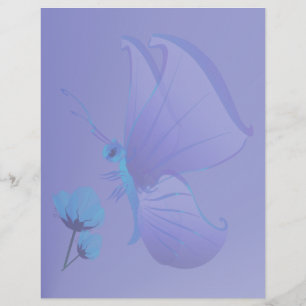 Lámina Lady Blue Butterfly Letterhead