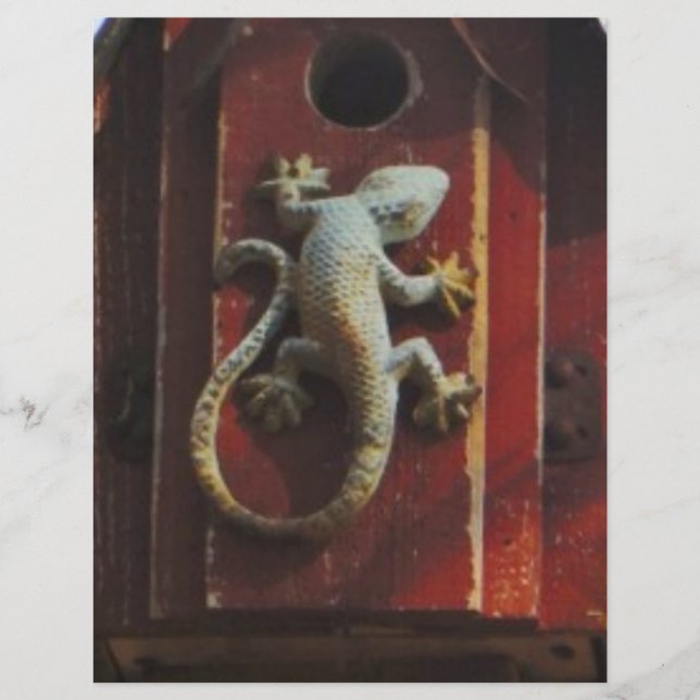 Lámina lagarto gris de madera desgastada (Anverso)