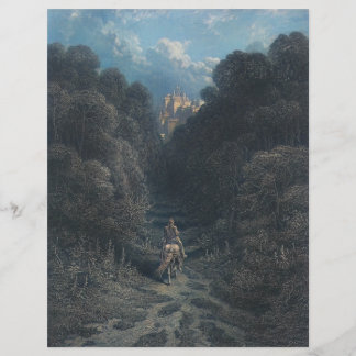 Lámina Lancelot se acerca al castillo de papel de Astolat