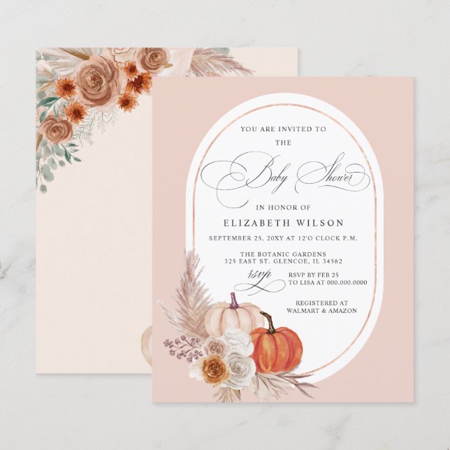 Lámina Las calabazas de barro barato se caen Baby Shower (Anverso / Reverso)