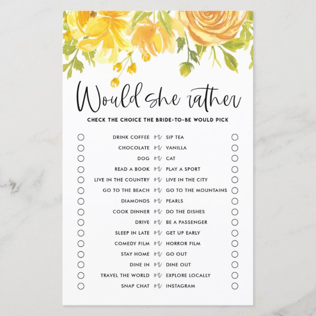 Lámina Las Flores Amarillas Prefieren Un Juego De Ducha B (Anverso)