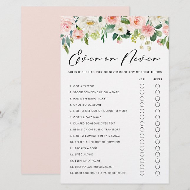 Lámina Las Flores De bonito Nunca He Jugado A La Ducha (Anverso / Reverso)