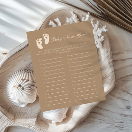 Lámina Las huellas marrones género revelan juego de nombr