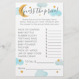 Lámina Las nubes Baby Shower de Moon & Stars adivinan el
