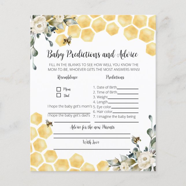 Lámina Las predicciones del bebé y el consejo son un jueg (Anverso)