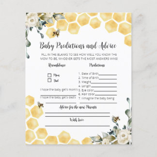 Lámina Las predicciones del bebé y el consejo son un jueg