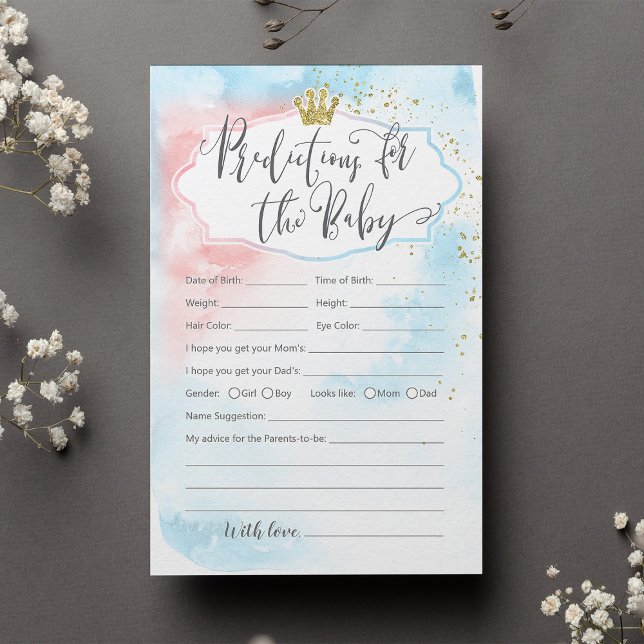 Lámina Las predicciones para el género de los bebés revel (Subido por el creador)