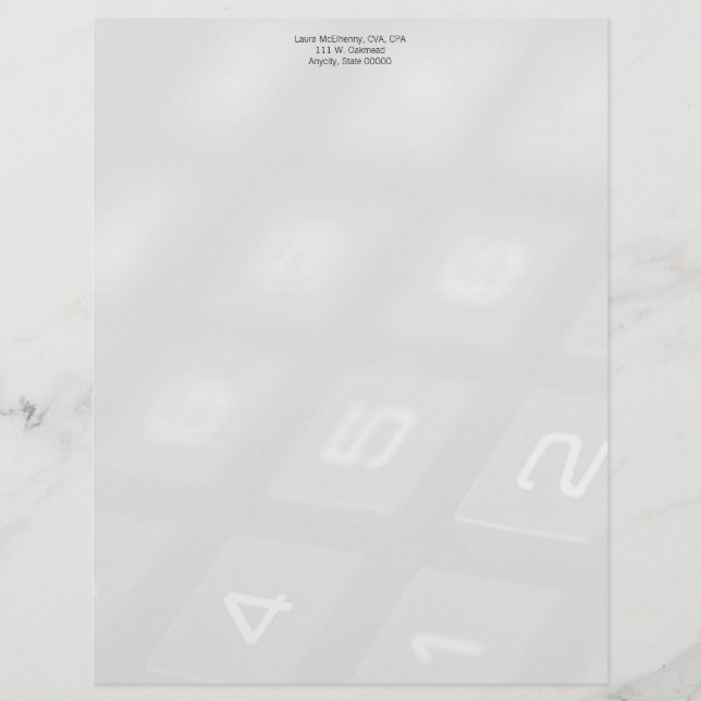 Lámina Las teclas numéricas de la calculadora se desvanec (Anverso)