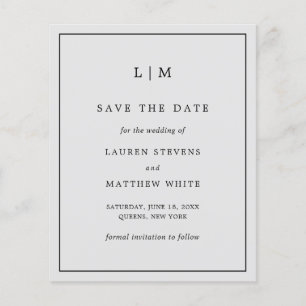 Lámina Lauren Silver Budget Wedding Save the Date