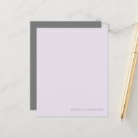 Lavanda moderna y Stationery personalizada en gris