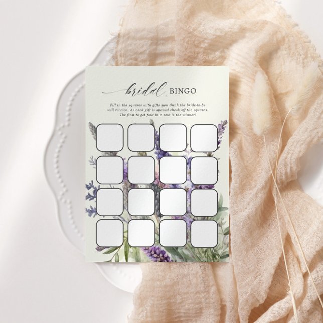 Lámina Lavender Floral Bridal Shower Bingo (Subido por el creador)