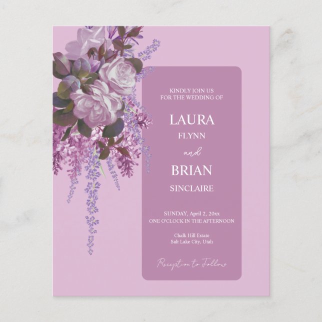 Lámina Lavender, Lilacs, Rosas, Boda Presupuestario (Anverso)