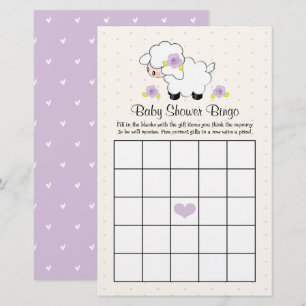 Lámina Lavender Little Lamb Baby Shower Bingo