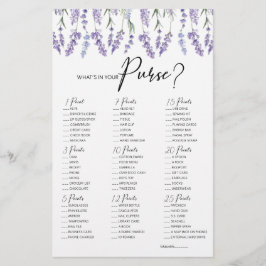 Lámina Lavender qué hay en tu juego de bolsos