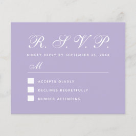 Lámina Lavender RSVP Presupuesto Simple Script Púrpura Ta