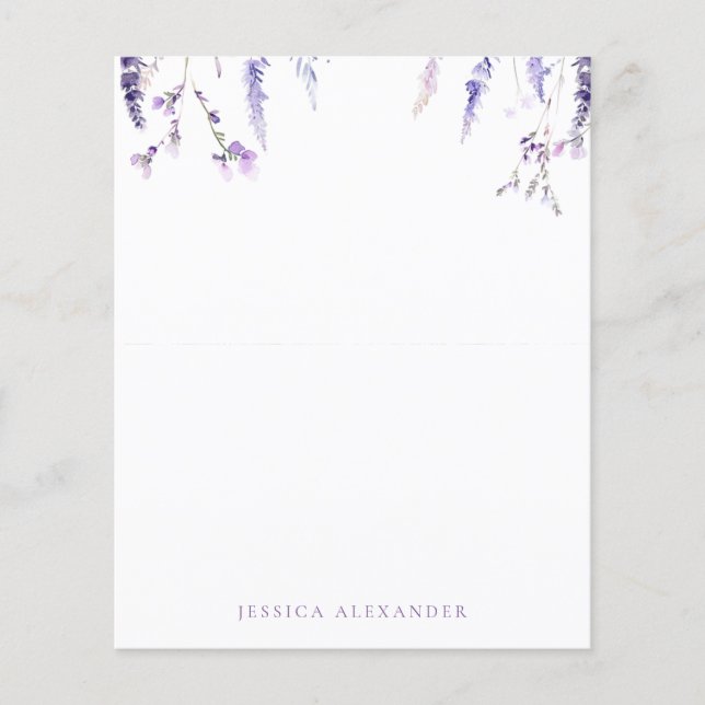 Lámina Lavender Wildflowers Personalized Stationery (Anverso)