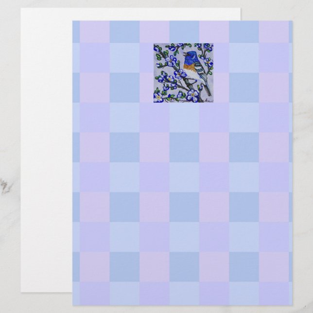 Lámina Lazuli Bunting Stationary (Anverso / Reverso)
