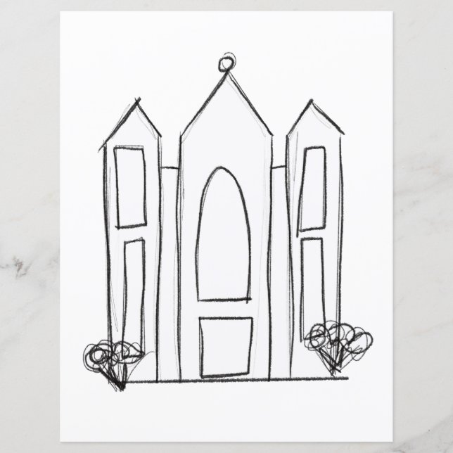 Lámina LDS Salt Lake City Temple simple mormón moderno (Anverso)