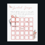 Lámina Le da a las mariposas juego de Bingo de ducha de f<br><div class="desc">Elegante me da mariposas temáticas Rubor Flores y mariposas silvestres rosadas y grises Flores y mariposas y tazas acuarela Floral alta Tea Brunch ducha de novia Fiesta divertida tarjeta de juego de Bingo divertidísimo</div>