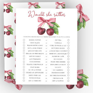 Lámina ¿Le gustaría el juego de baby shower de Cerezas?