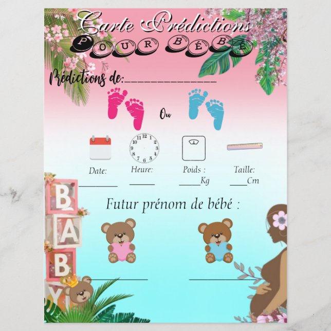 Lámina Le Jeu Prédiction Bébé (Anverso)