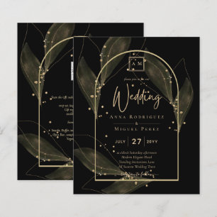 Lámina LeahG Black Gold deja el INVITE de la boda moderna