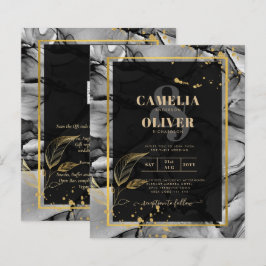 Lámina LeahG® Black Gold Ink Wedding INVITE