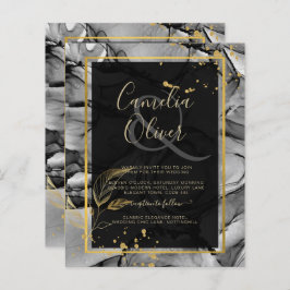 Lámina LeahG® Black Gold Ink Wedding INVITE
