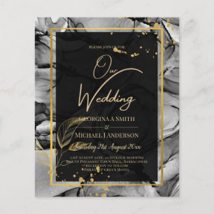 Lámina LeahG® Black Gold Ink Wedding INVITE