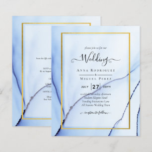 Lámina LeahG Blue Gold INK Resumen de boda