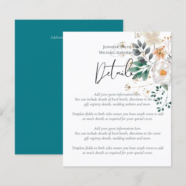 Lámina LeahG Boda floral Rústico de Rosa Blanca (Anverso / Reverso)