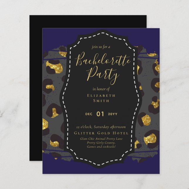 Lámina LeahG Bonito Girly Bachelorette Glam Animal Prints (Anverso / Reverso)