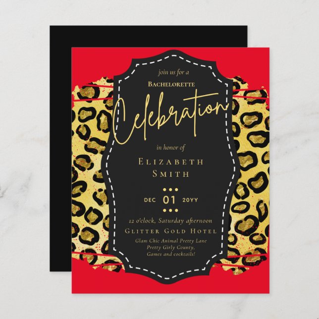 Lámina LeahG Bonito Girly Bachelorette Glam Animal Prints (Anverso / Reverso)