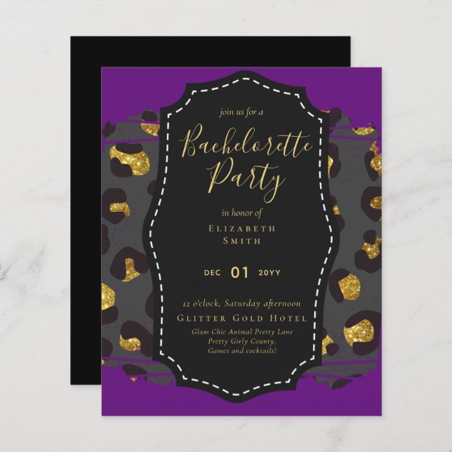 Lámina LeahG Bonito Girly Bachelorette Glam Animal Prints (Anverso / Reverso)