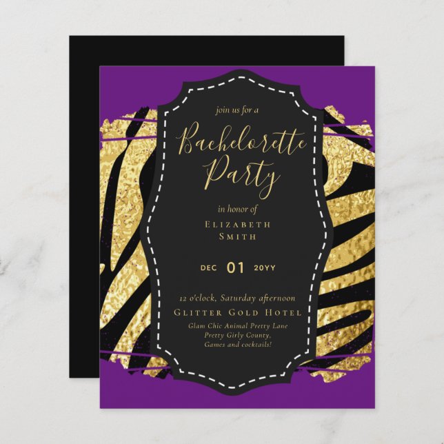 Lámina LeahG Bonito Girly Bachelorette Glam Animal Prints (Anverso / Reverso)