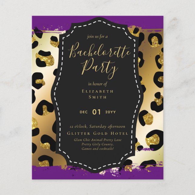 Lámina LeahG Bonito Girly Bachelorette Glam Animal Prints (Anverso)
