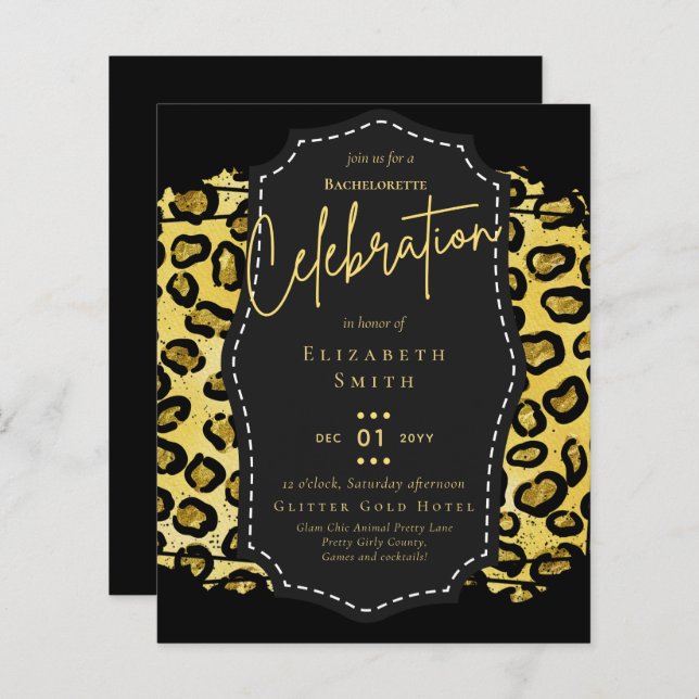 Lámina LeahG Bonito Girly Bachelorette Glam Animal Prints (Anverso / Reverso)