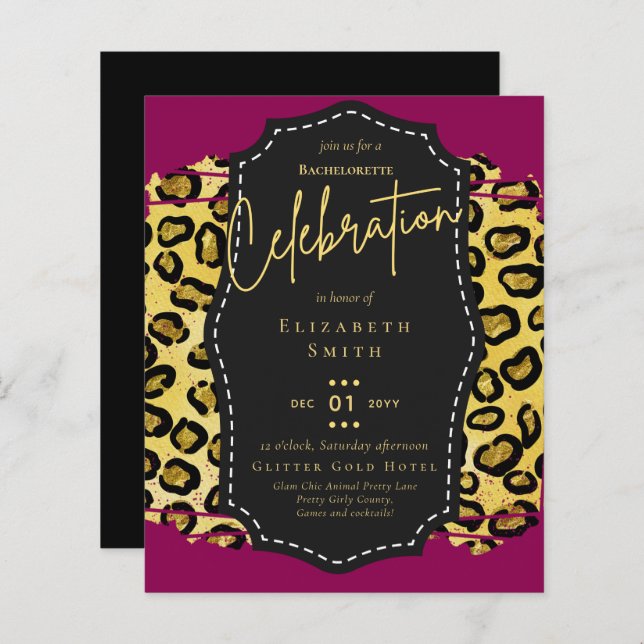 Lámina LeahG Bonito Girly Bachelorette Glam Animal Prints (Anverso / Reverso)