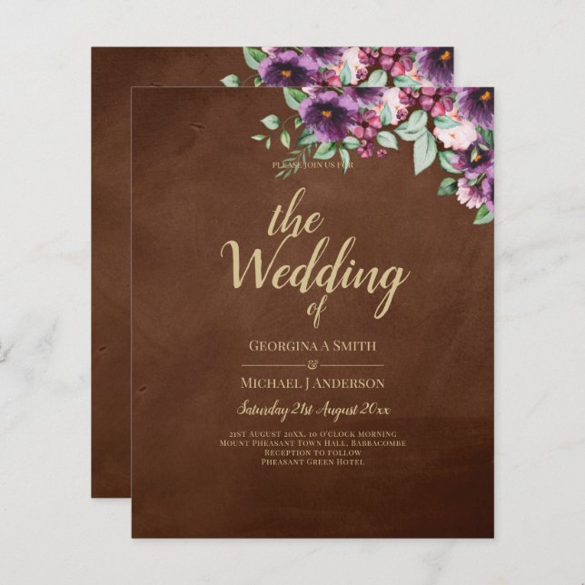 Lámina LeahG Brown Berry Plum Purple Boda Caer Invierno (Anverso / Reverso)