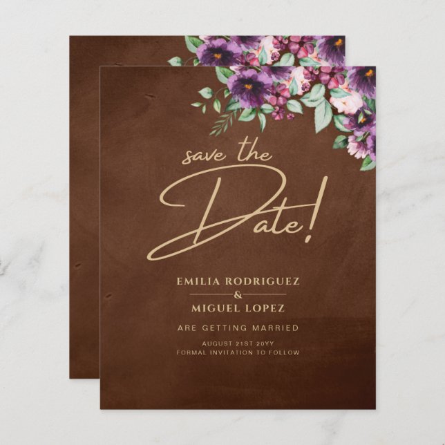 Lámina LeahG Brown Berry Plum Purple Boda Caer Invierno (Anverso / Reverso)