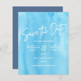 Lámina LeahG BUDGET Save The Date Blue Sky Watercolor