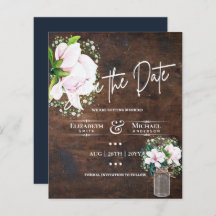 LeahG BUDGET Save The Date Pink Magnolias