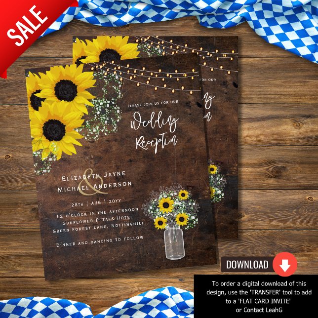 Lámina LeahG Budget Wedding RECEPCIÓN Rústicos Sunflowers (Subido por el creador)