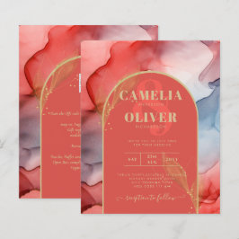 Lámina LeahG Coral Navy Blue Gold INVITE