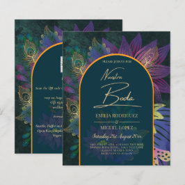 Lámina LeahG Green Purple Gold JEWEL TONES Wedding INVITE