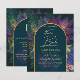 Lámina LeahG Green Purple Gold JEWEL TONES Wedding INVITE
