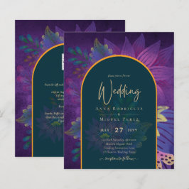 Lámina LeahG Green Purple Gold JEWEL TONES Wedding INVITE