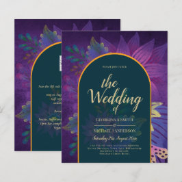 Lámina LeahG Green Purple Gold JEWEL TONES Wedding INVITE